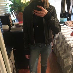 Sparkle and Fade faux leather bomber style jacket